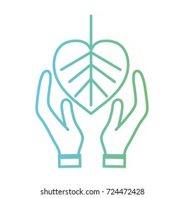 line natural leaf to conservation the environment in the hands