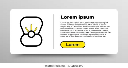 Line Natural open shell with pearl icon isolated on white background. Scallop sea shell. Seashell sign. Colorful outline concept. Vector