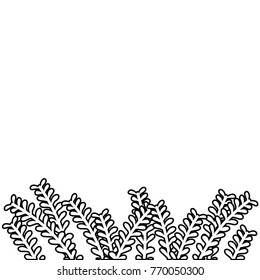 line natural rustic branches with leaves design