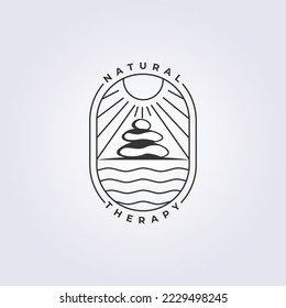 line natural therapy logo vector illustration design