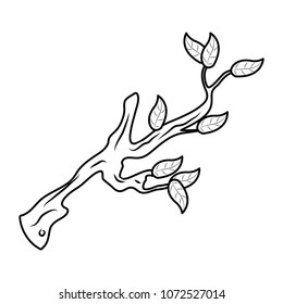 line nature tree branch with leaves design