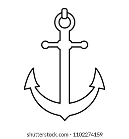 line nautical anchor object ship symbol