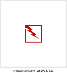 Line with Negative Space Flash Icon Thunder Bolt Electricity Logo.