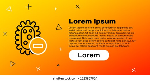Line Negative virus icon isolated on yellow background. Corona virus 2019-nCoV. Bacteria and germs, cell cancer, microbe, fungi. Colorful outline concept. Vector Illustration