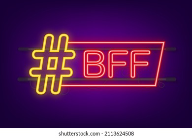 Line neon icon with red bff for concept design. Vector design. Vector logo.