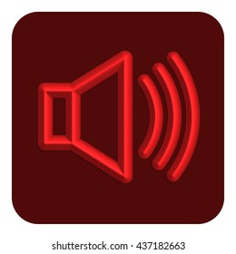 Line Neon Web Icon, Red Color