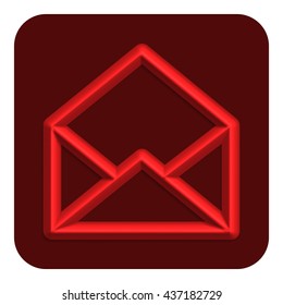 Line Neon Web Icon, Red Color