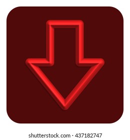 Line Neon Web Icon, Red Color