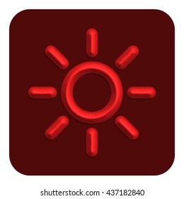 Line Neon Web Icon, Red Color