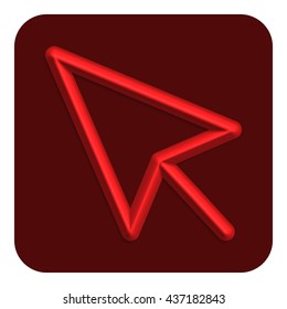 Line Neon Web Icon, Red Color