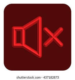 Line Neon Web Icon, Red Color
