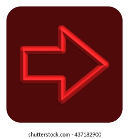 Line Neon Web Icon, Red Color