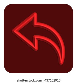 Line Neon Web Icon, Red Color