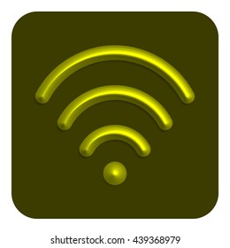 Line Neon Web Icon, Yellow Color