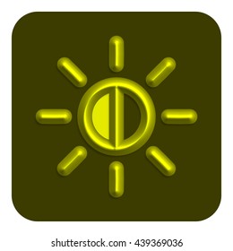 Line Neon Web Icon, Yellow Color