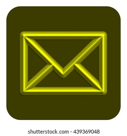 Line Neon Web Icon, Yellow Color