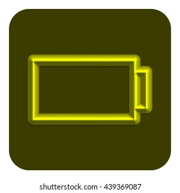 Line Neon Web Icon, Yellow Color