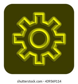 Line Neon Web Icon, Yellow Color