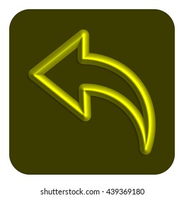 Line Neon Web Icon, Yellow Color