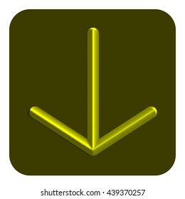 Line Neon Web Icon, Yellow Color