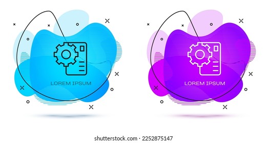 Line Neural network icon isolated on white background. Artificial intelligence AI. Abstract banner with liquid shapes. Vector