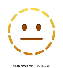 Line neutral face Large size of yellow emoji smile