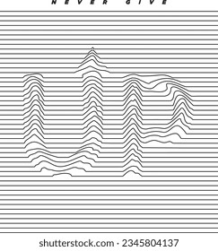 Line Never Give Up Vector Graphic