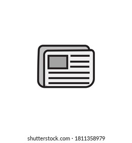 line newspaper icon. newspaper news symbol. newspaper illustration logo. newspaper icon with outline
