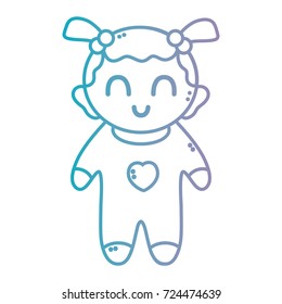 line nice baby girl with pijama and hairstyle