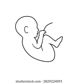line nice baby with umbilical cord