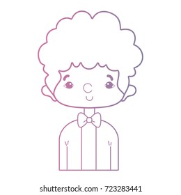 line nice boy with elegant suit and hairstyle design