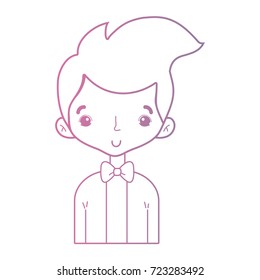 line nice boy with elegant suit and hairstyle design