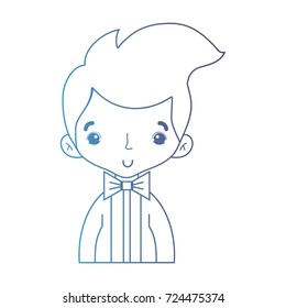 line nice boy with elegant suit and hairstyle design