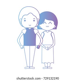 line nice couple together with hairstyle design