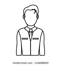 line nice man with elegant clothes style