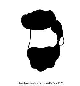 line nice man face with haistyle