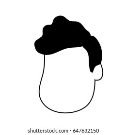 line nice man face with haistyle