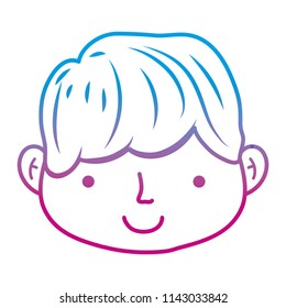  line nice man head with short hairstyle