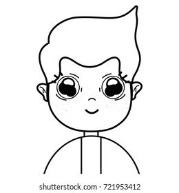 line nice man with shirt and hairstyle design
