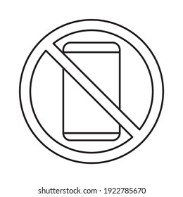 Línea Ningún icono simple de smartphone aislado en un fondo blanco. EPS10 de ilustración vectorial