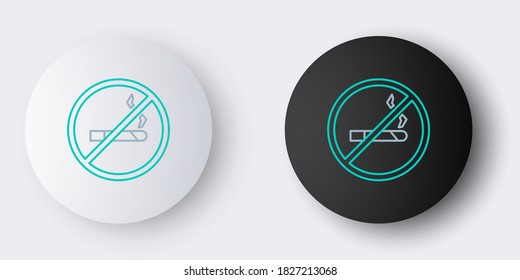Line No Smoking icon isolated on grey background. Cigarette symbol. Colorful outline concept. Vector
