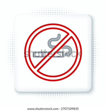 Line No Smoking icon isolated on white background. Cigarette symbol. Colorful outline concept. Vector