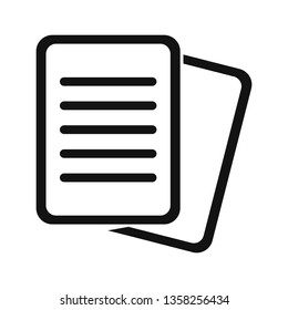 Line note paper icon isolated on white background. Vector illustration.