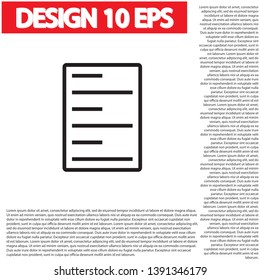 line note paper Vector icon . Lorem Ipsum Illustration design