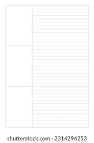 line note template with a simple and minimal style. Note, scheduler, diary, calendar planner document template illustration.