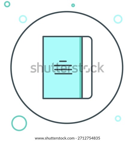 Line Notebook icon isolated on white background. Spiral notepad icon. School notebook. Writing pad. Diary for school. Colorful outline concept. Vector