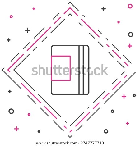 Line Notebook icon isolated on white background. Spiral notepad icon. School notebook. Writing pad. Diary for school. Colorful outline concept. Vector