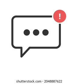icono de chat de notificación de línea aislado en fondo blanco