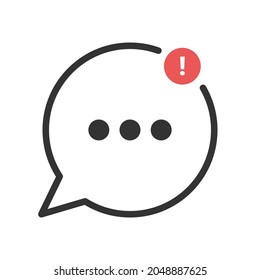line notification chat icon isolated on white background
