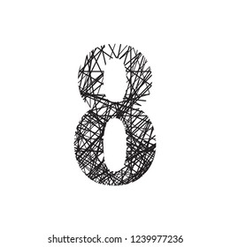 Line Number Eight design vector template